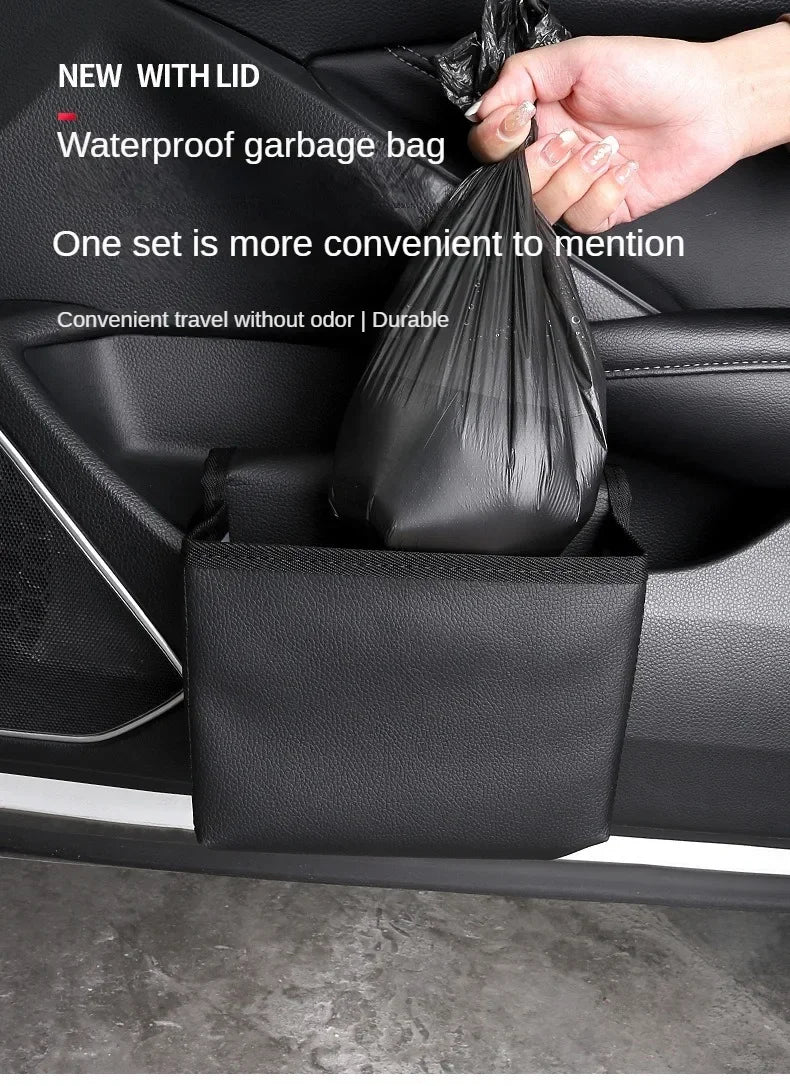 Car Trash Can Car Door Storage Box Foldable Seat Back Hanging Storage Bag Storage Box Car Interior Products