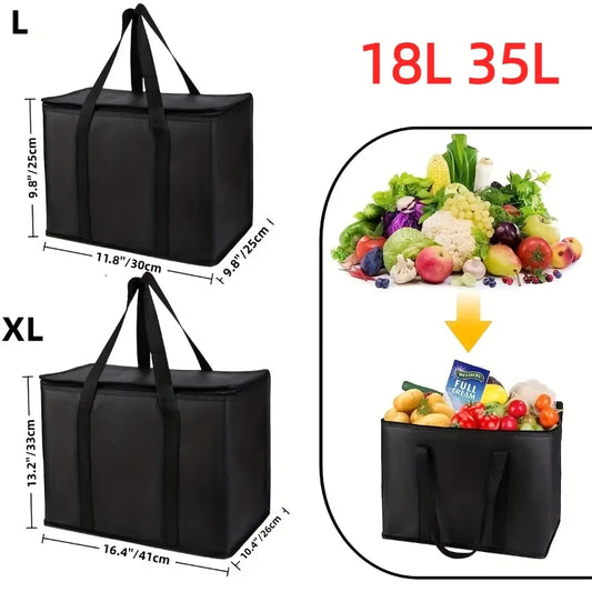 18L–35L Large Insulated Delivery Tote Bag – Thermal Cooler for Shopping & Camping