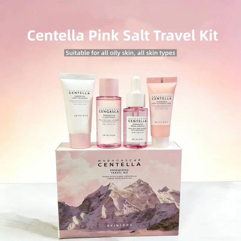 Korean Centella Pink Salt Mini Skincare Kit – Pore Care Travel Set