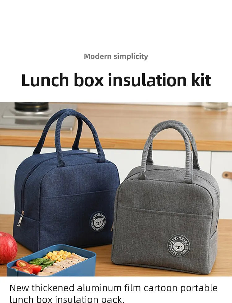 Canvas Insulated Lunch Bag – Thermal Cooler Tote for Women, Kids & Picnics