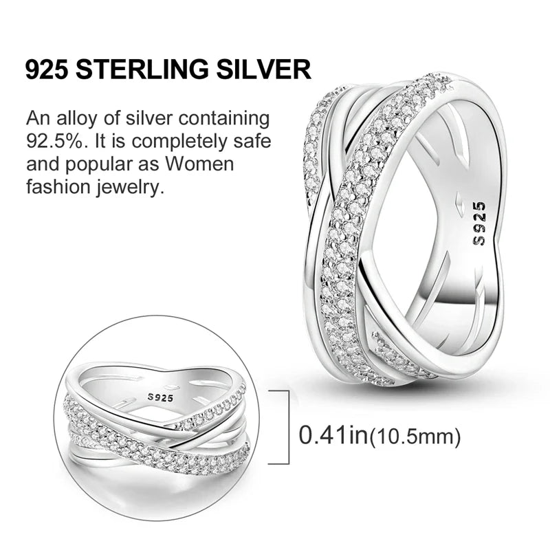 925 Silver Zircon Star Geometric Ring – Romantic Engagement Jewelry