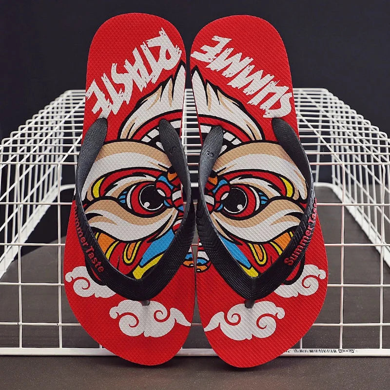 2022 New Flip Flops Slippers Men Summer Anti-skid Outdoor Korea Casual Light Beach Sandals Household Slipper Students Slides