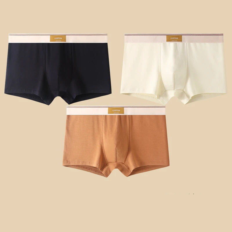 3-Pack Men's Breathable Cotton Boxer Shorts – Comfortable Everyday Underwear