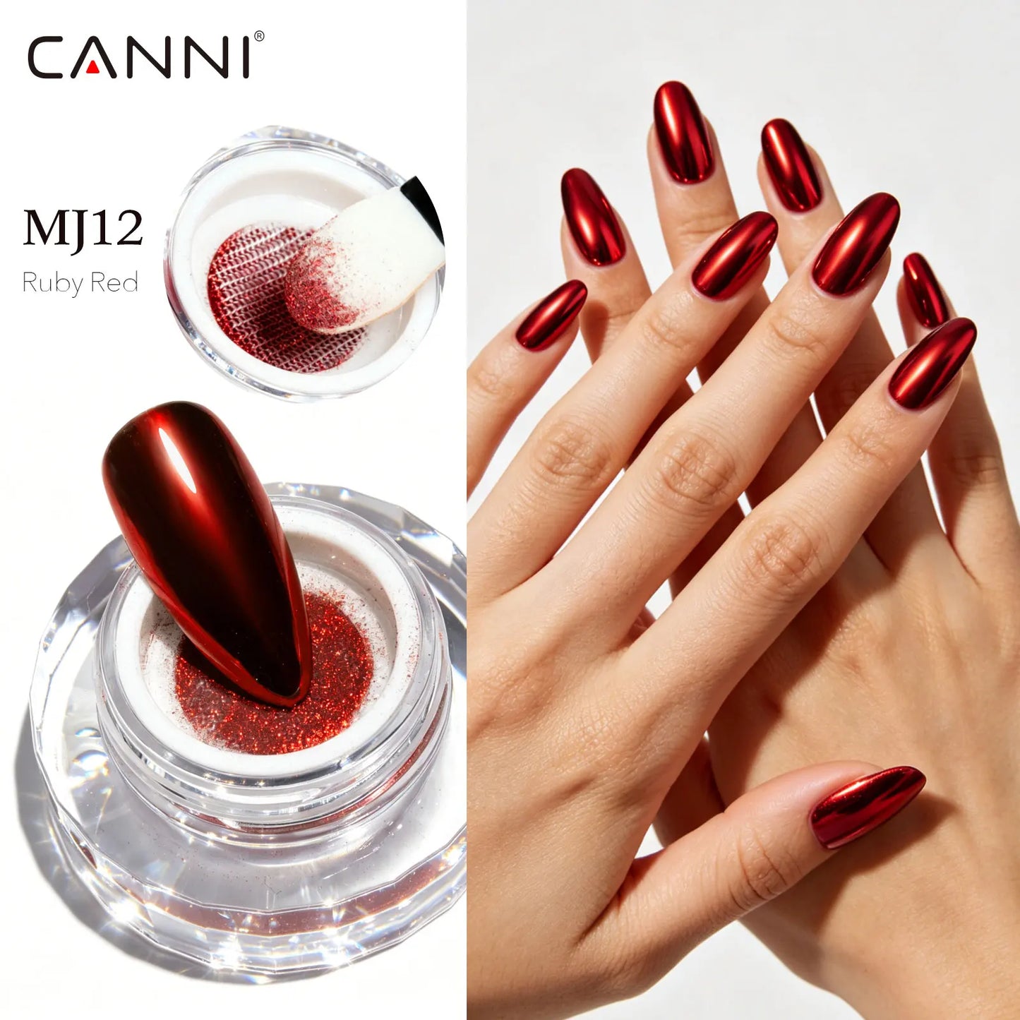 CANNI Mirror Chrome Nail Powder Aurora Effect Pearl Pigment Dust for UV Gel Nails Metallic Nail Art Decoration DIY Design