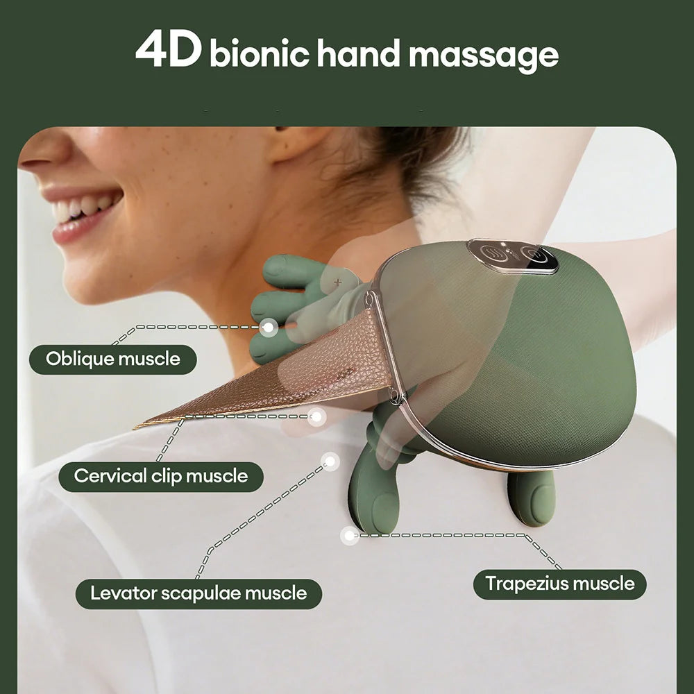 Wireless Bionic Finger Neck & Shoulder Kneading Massager – Shawl Wrap Design