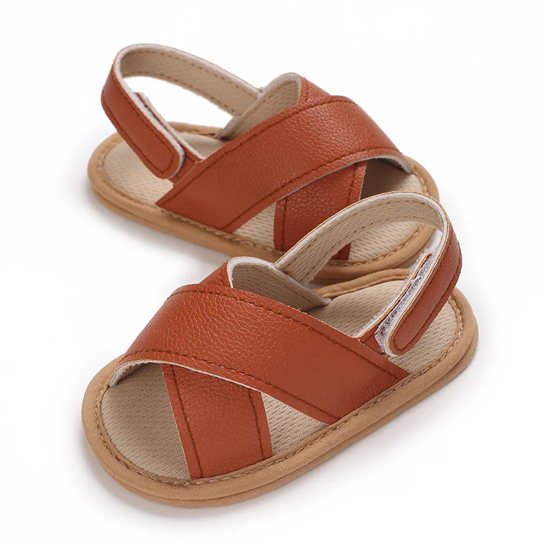 Casual Cute Solid Color Open Toe Sandals For Baby Boy Girls Breathable Lightweight Walking Shoes For Spring And Summer