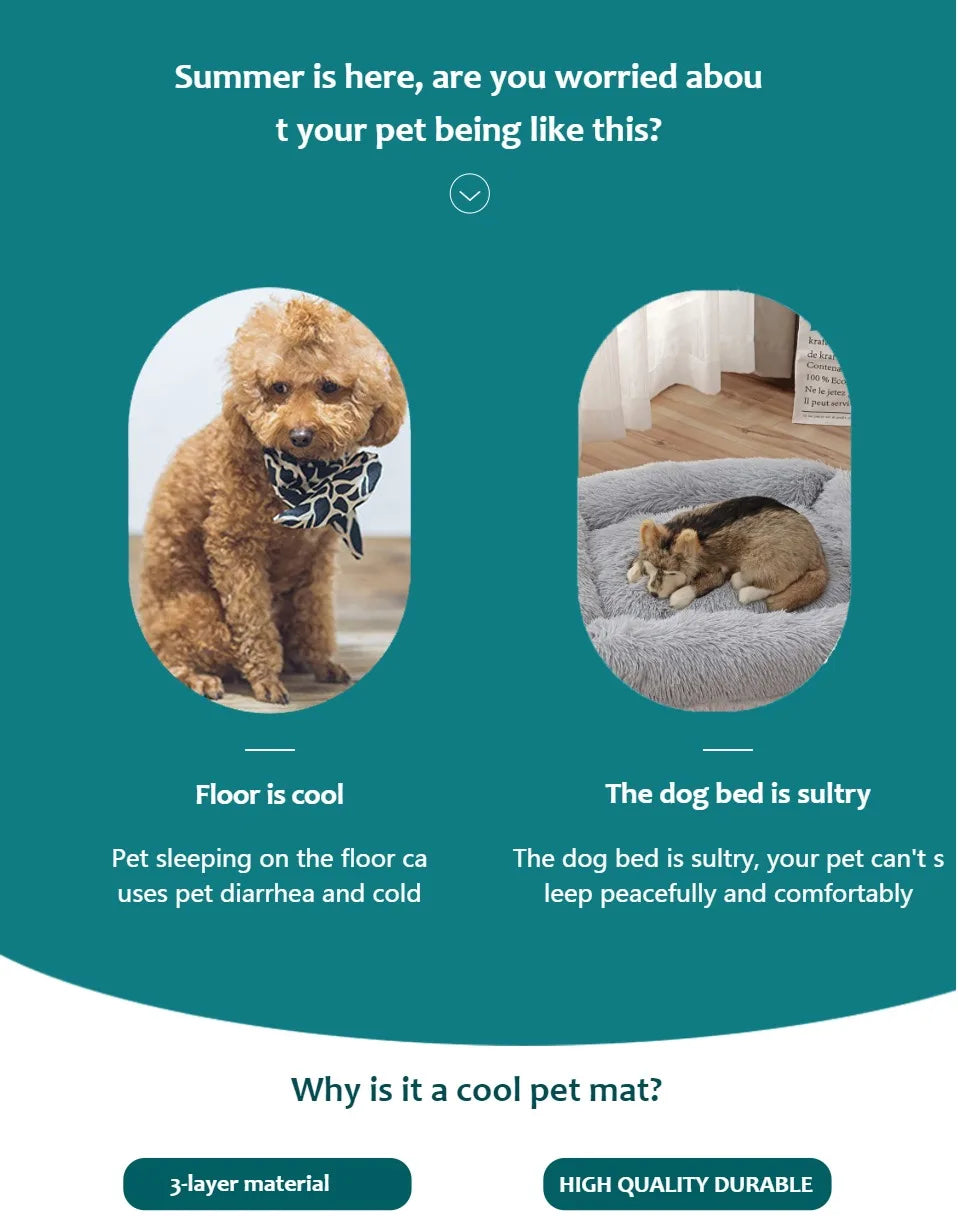 Dog & Cat Summer Cooling Mat – Extra Large Pet Cold Pad Blanket for Dogs & Cats
