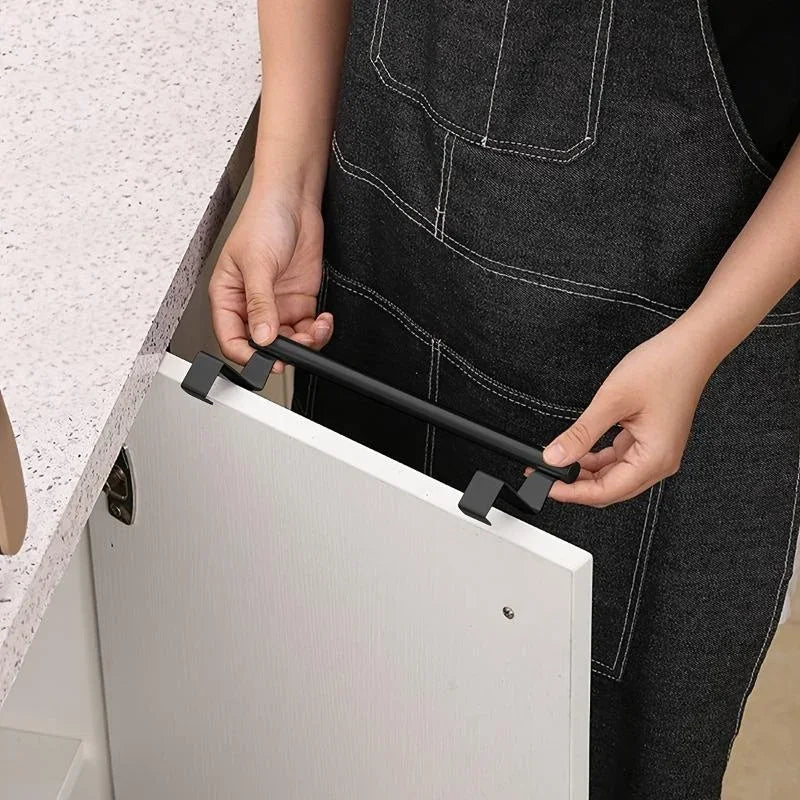 No-Punch Over-Cabinet Towel Rack – Steel Wire Bathroom Door Hanger