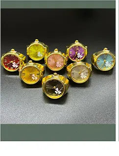 Vintage Y2K Finger Watch Rings for Women Men Elastic Stretchy Roman Quartz Mini Watches Rings Punk anillos Gift