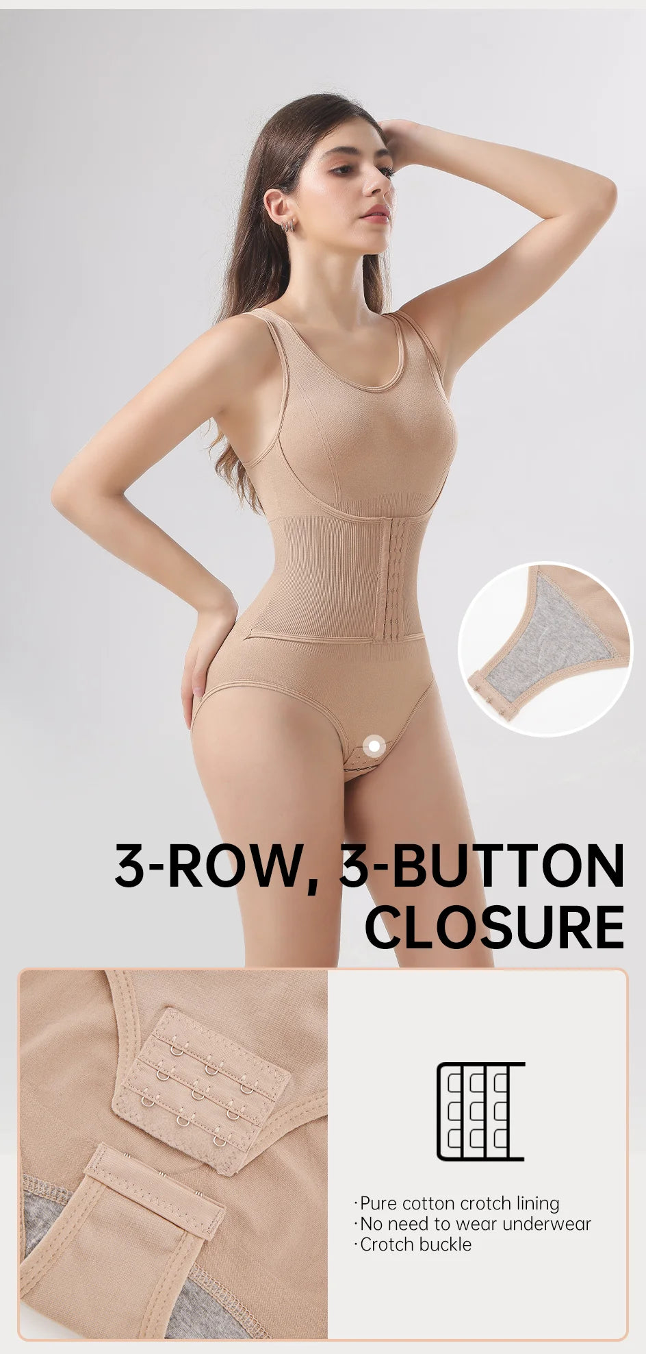 Women's Zippered Bodysuit Shapewear – Tummy Control Waist Trainer Corset Top