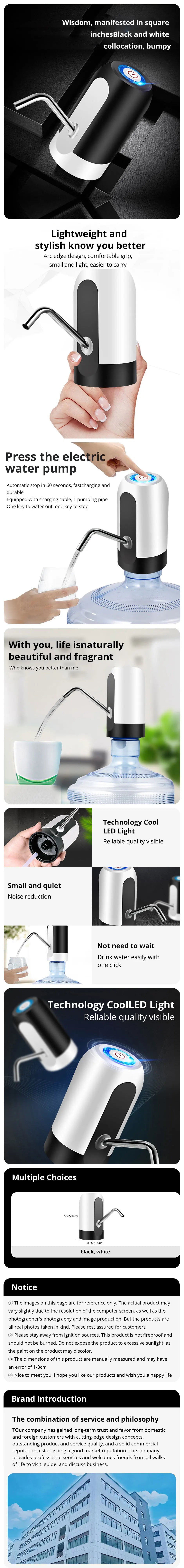 USB Rechargeable Electric Water Dispenser Pump – One-Click Auto Bottle Pump