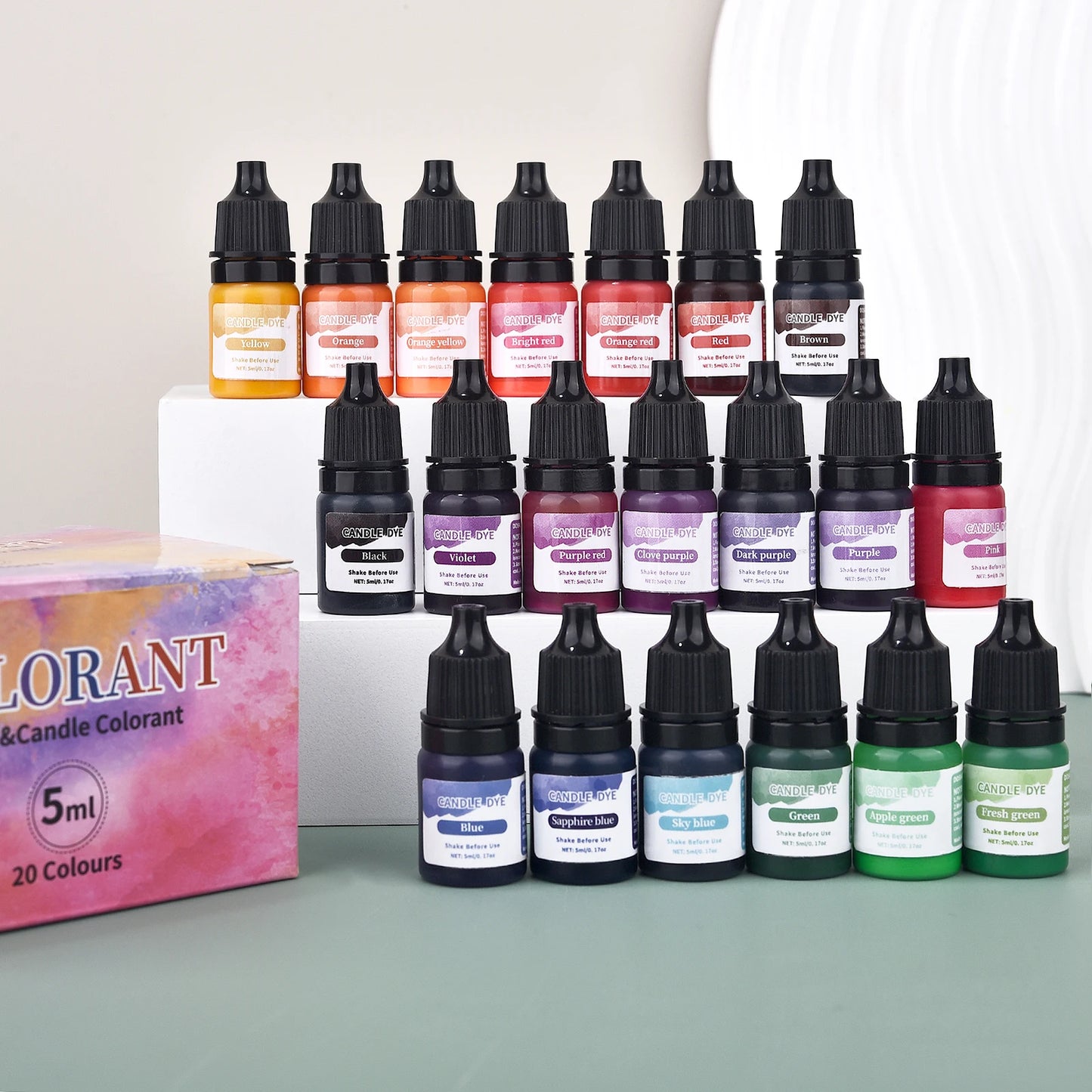 5ml/Bottle Candle Wax Pigment Colorant Non-Toxic Soy Candle Wax Pigment Liquid Dye Soy Wax DIY Soap Dyes Candle Making Supplies