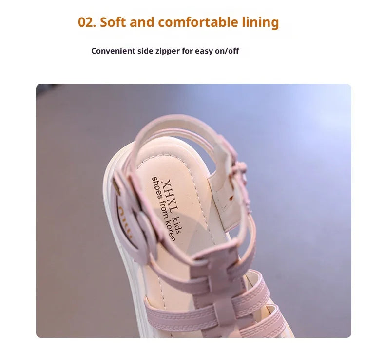2026 Fashion Kids Sandals Children's Design Hollow-out Multicolor Sport Sandals Soft Flat Strappy Sandals Girls Cute Beach Shoes