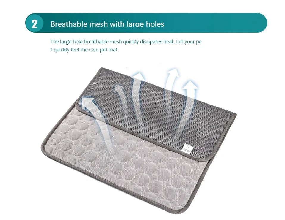 Dog & Cat Summer Cooling Mat – Extra Large Pet Cold Pad Blanket for Dogs & Cats