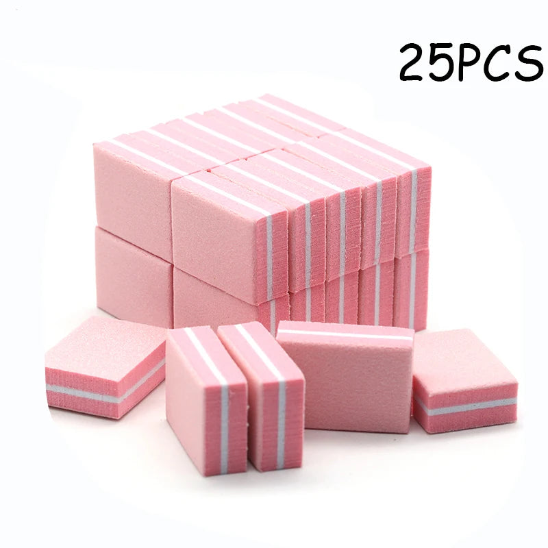 50Pc Professional Mini Nails Art buffer File 100/180 Sandpaper Manicure Tips Care File Sanding Polishing Grinding Equipment Tool