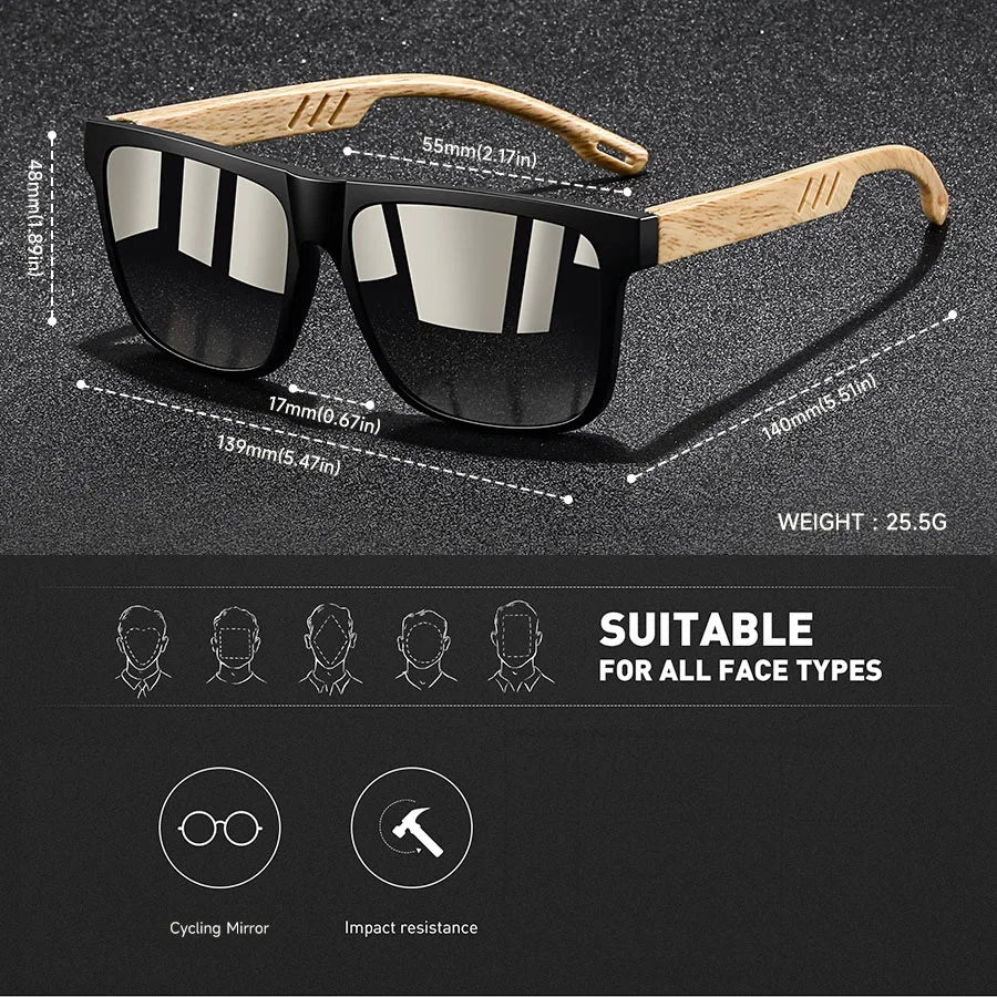 Vintage Square Frame Polarized Sunglasses – UV400 Fashion Eyewear for Men & Women