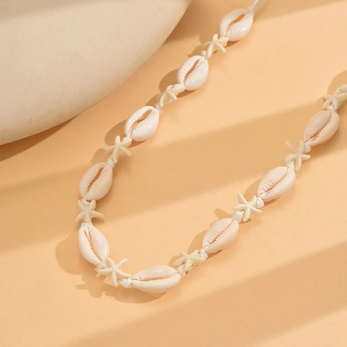 Adjustable Seashell & Starfish Choker Necklace – Handmade Colourful Summer Jewellery