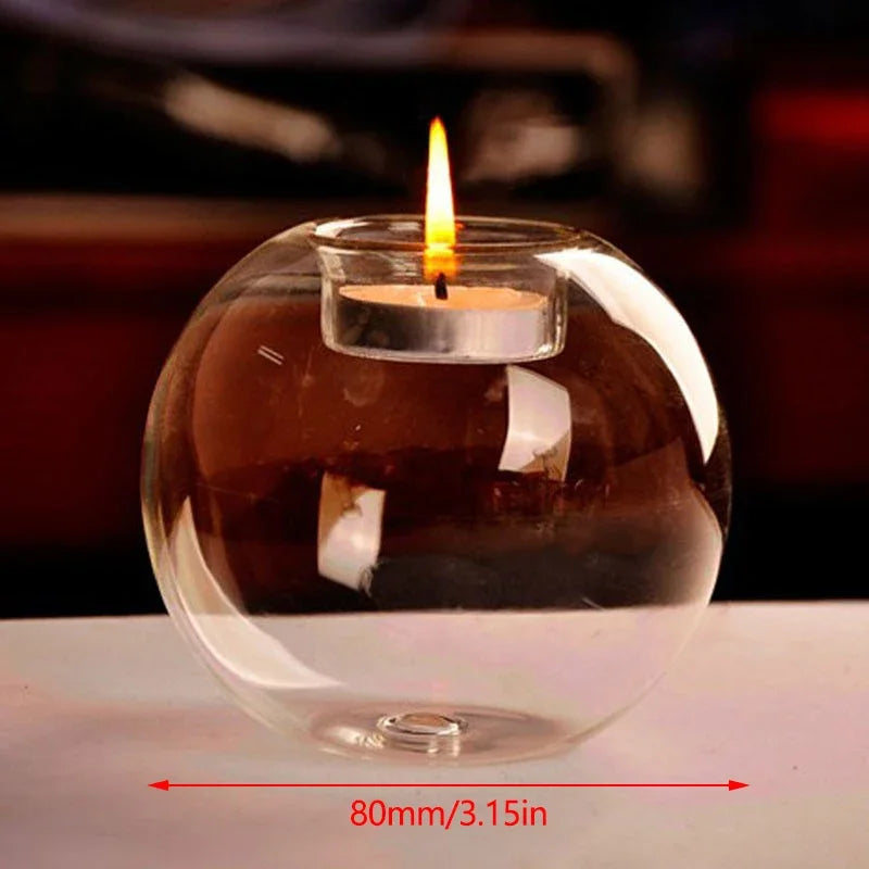 Elegant Round Glass Candle Holders – European Style Centrepiece for Weddings & Events