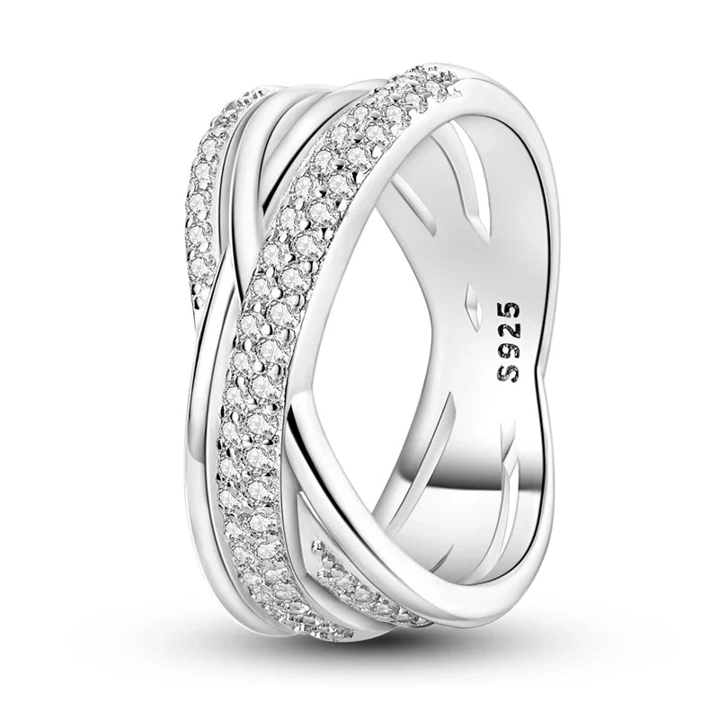 925 Silver Zircon Star Geometric Ring – Romantic Engagement Jewelry