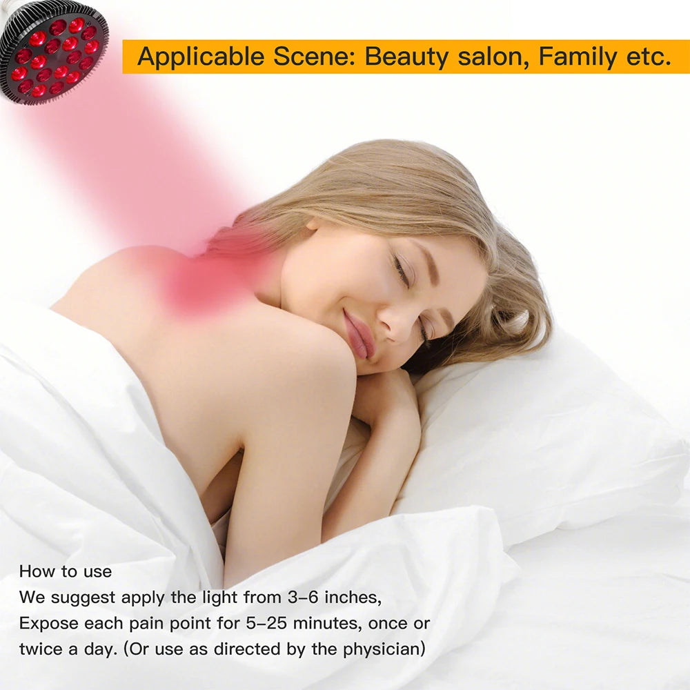 Red Light Therapy Lamp for Face 54W 660nm & 850nm Infrared Light Therapy Device for Muscle Joint Pain Relief Skin Health Tools