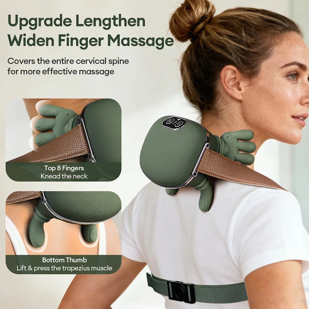Wireless Bionic Finger Neck & Shoulder Kneading Massager – Shawl Wrap Design