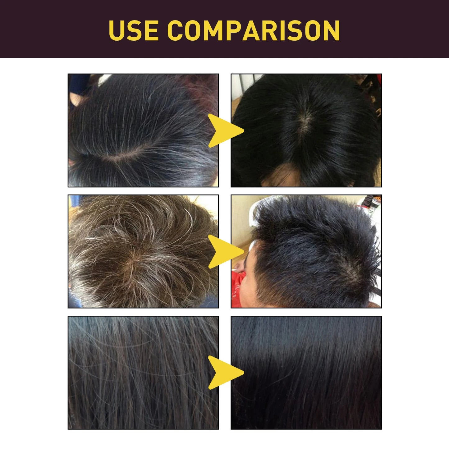 EELHOE 100ml Natural Plant Hair Dye Shampoo 3 in 1 Hair Color Shampoo for Gary Hair Quick Dark Black And Women Men Grey Coverage