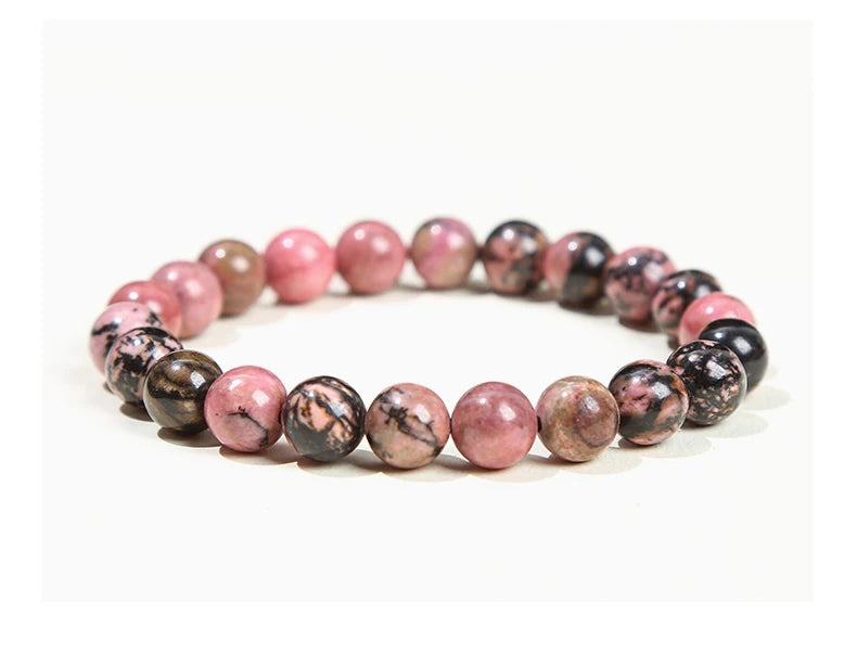 JD Natural Stone Beads Bracelet Amethyst Tiger Eye Crystal Quartz Agate Gem Beads Bangles Women Men Reiki Healling Jewelry Gift