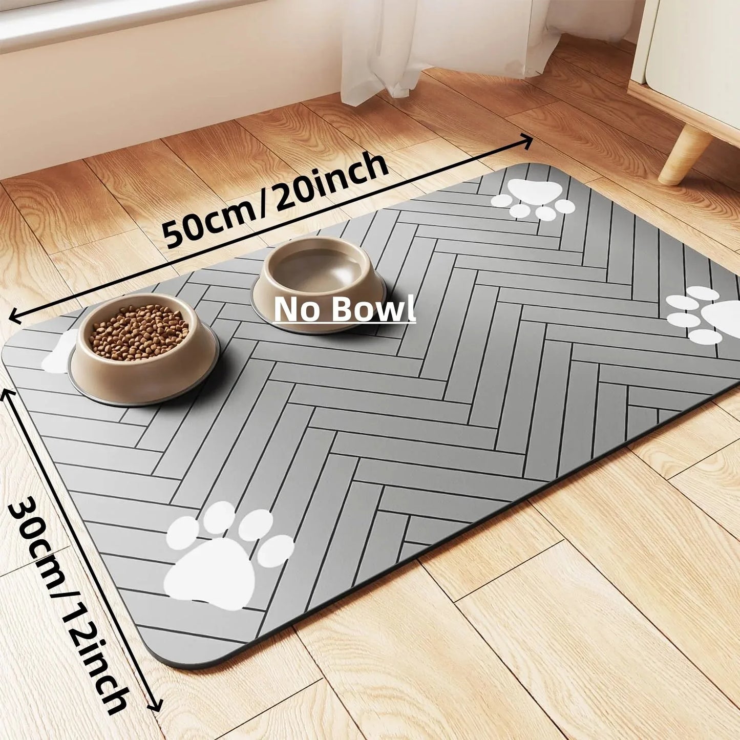 Absorbent Pet Feeding Mat – Waterproof Non-Slip Placemat for Dog & Cat Bowls
