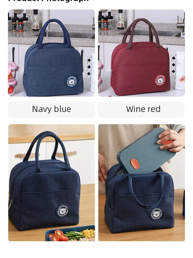Canvas Insulated Lunch Bag – Thermal Cooler Tote for Women, Kids & Picnics