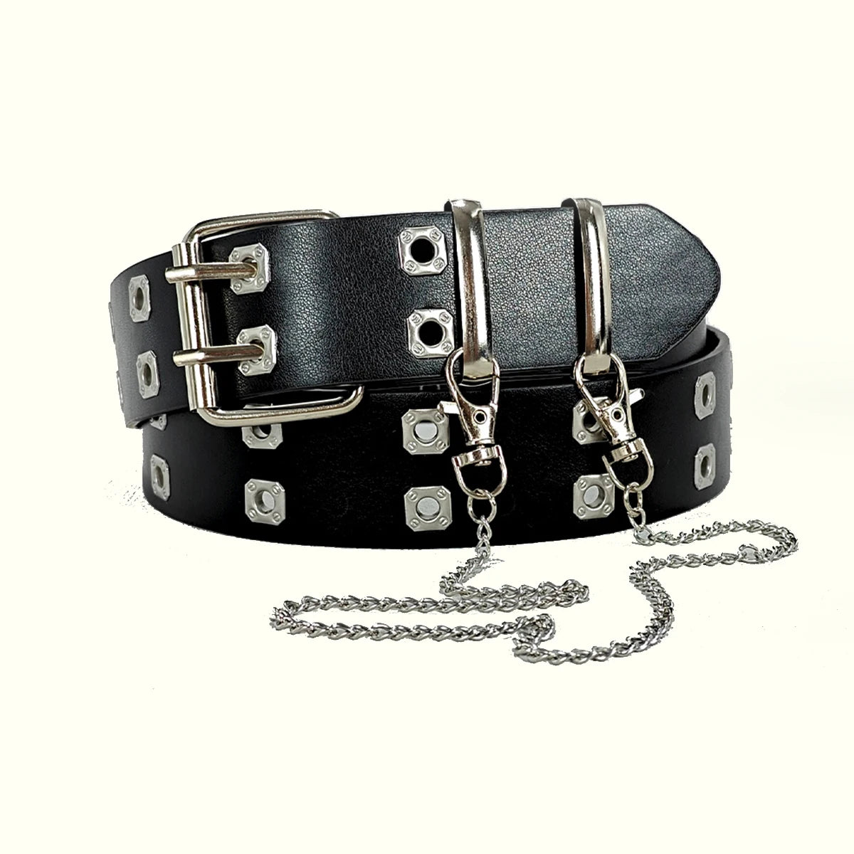 Retro Square Rivet Men's Belt With Three Row Needle Buckle Hip-Hop Rock Punk Y2k Style Jeans Belts For Women Goth Waistband