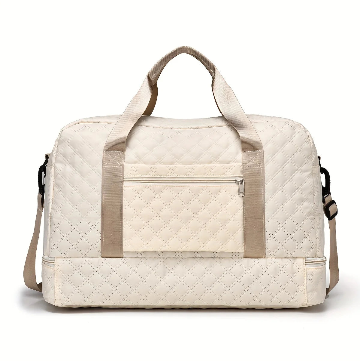 Casual nylon travel luggage bag,  large capacity sports and fitness storage, multi pocket portable weekender overnight bag