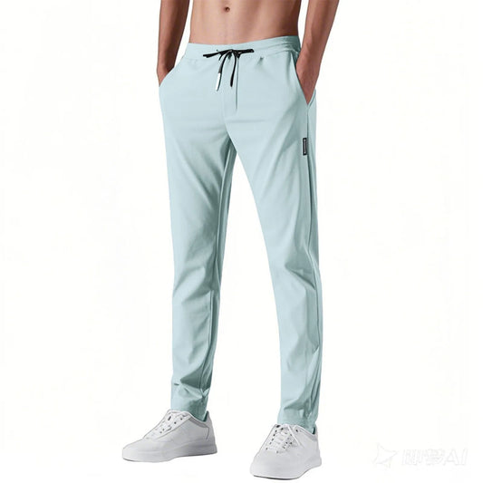 Heren IJszijde Sneldrogende Stretch Broek – Ademende Slim Casual Broek