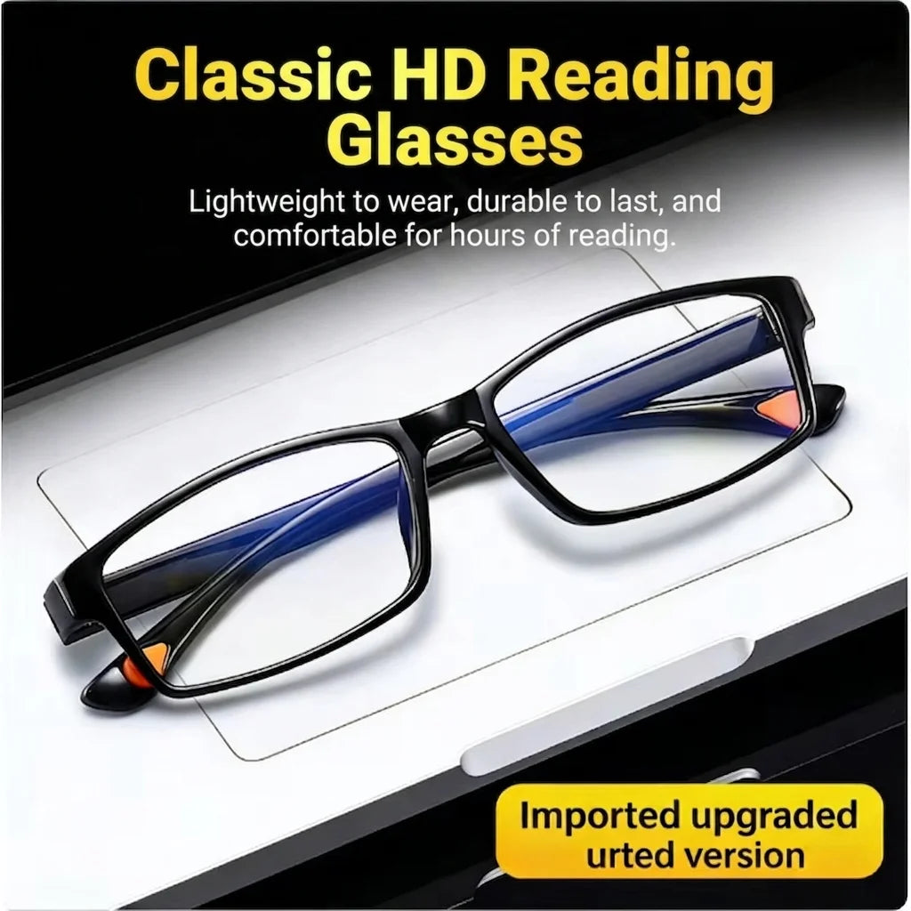 Classic HD Reading Glasses, Ultra-Light High Definition Anti-Blue Light Eyewear for Daily Use Lightweigh and Durable