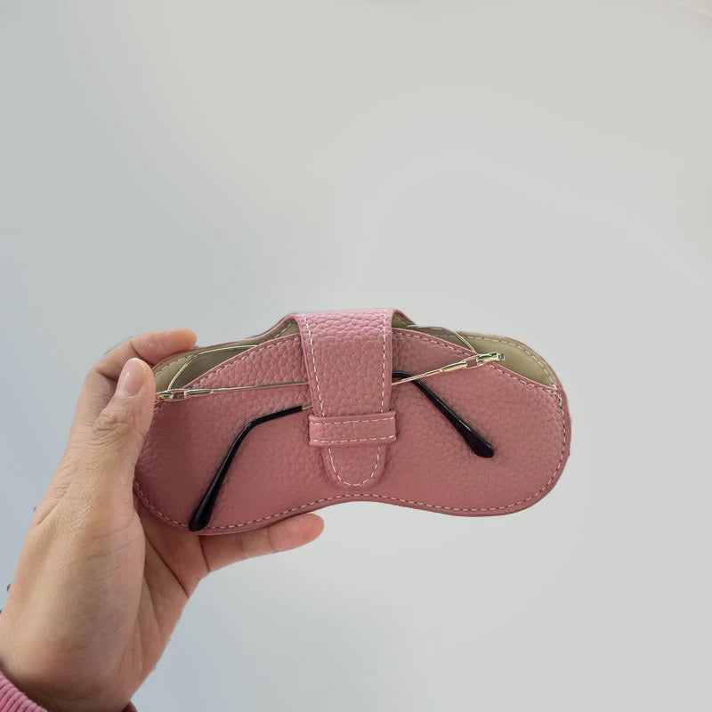 Glasses Case Women Leather Soft Glasses Bag Fashion Portable Sunglasses Box Bag Accessories Solid Eyewear Protector Case Pouch