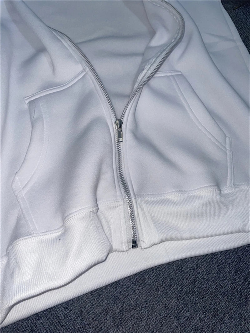 Zipper Hoodies Women/Men Trendy Long Sleeve Hooded Fleece Sweatshirt Casual Campus Streetwear Sportswear Hot Sales High Quality