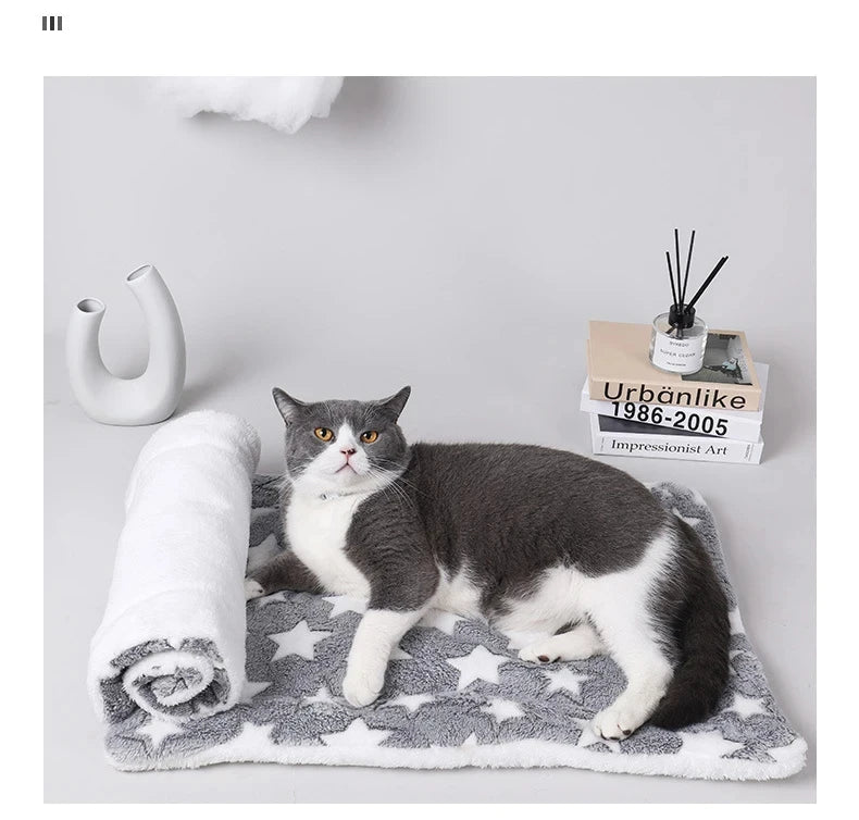 Flannel Pet Sleeping Mat & Sofa Bed – Soft Winter Blanket for Dogs & Cats