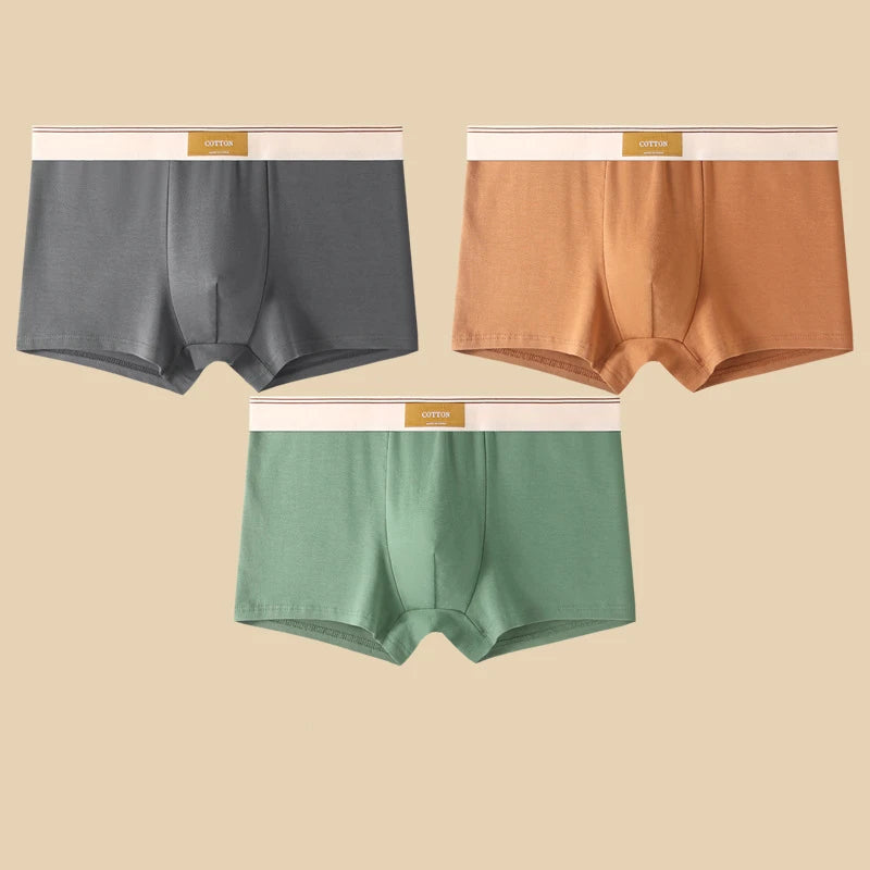 3-Pack Men's Breathable Cotton Boxer Shorts – Comfortable Everyday Underwear