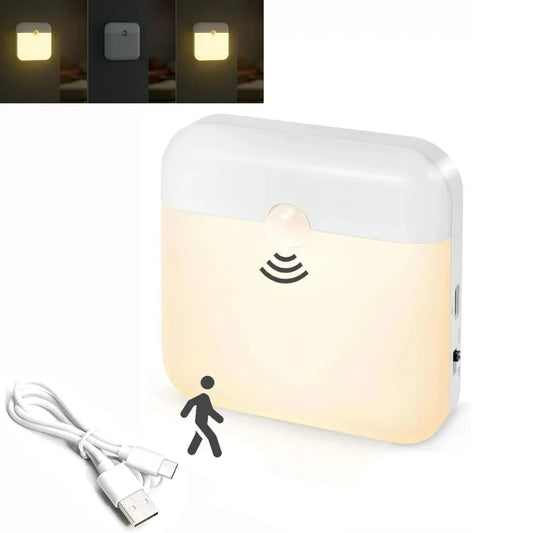 PIR Motion Sensor USB Rechargeable LED Night Light – Wireless Cabinet Light