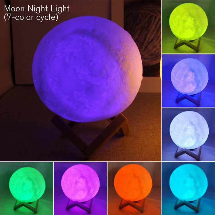 Book & Moon LED Galaxy Night Light – Bedside Decoration Gift for Kids & Birthdays