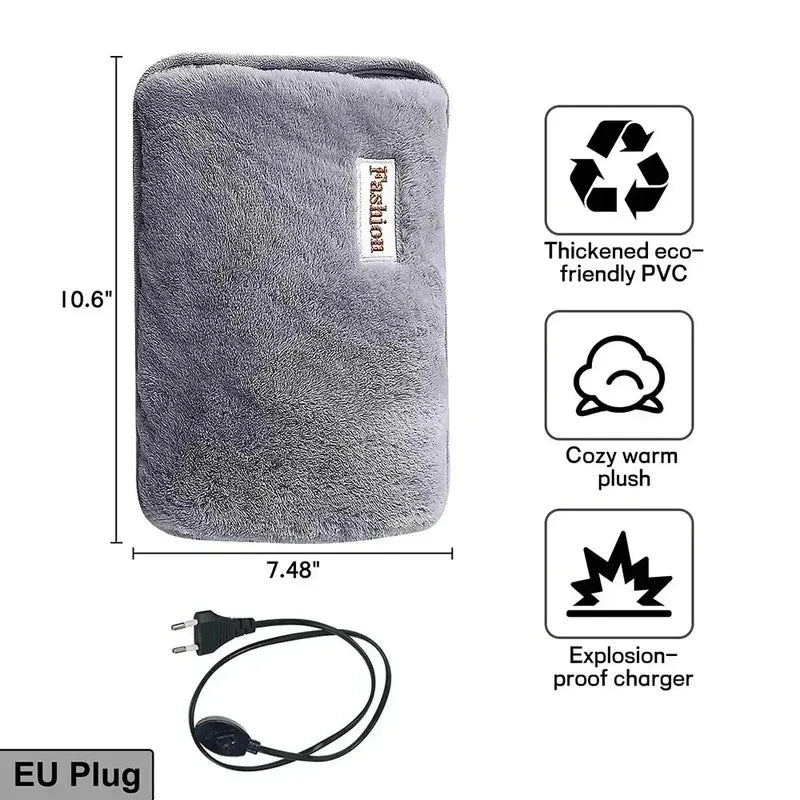 Rechargeable Hand Warmer (EU Plug) - Cute Reusable Hot Compress Bag & Hot Water Bottle