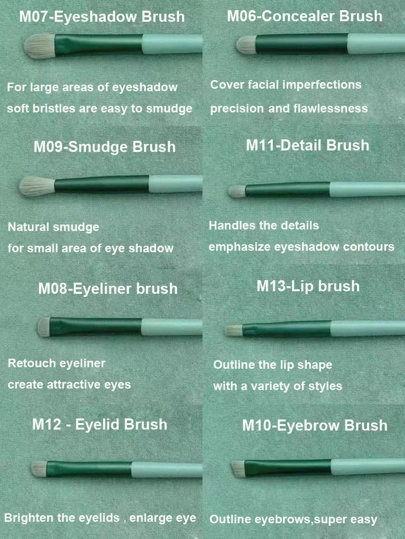 13-Piece Professional Makeup Brush Set – Eye Shadow, Foundation & Blush Brushes