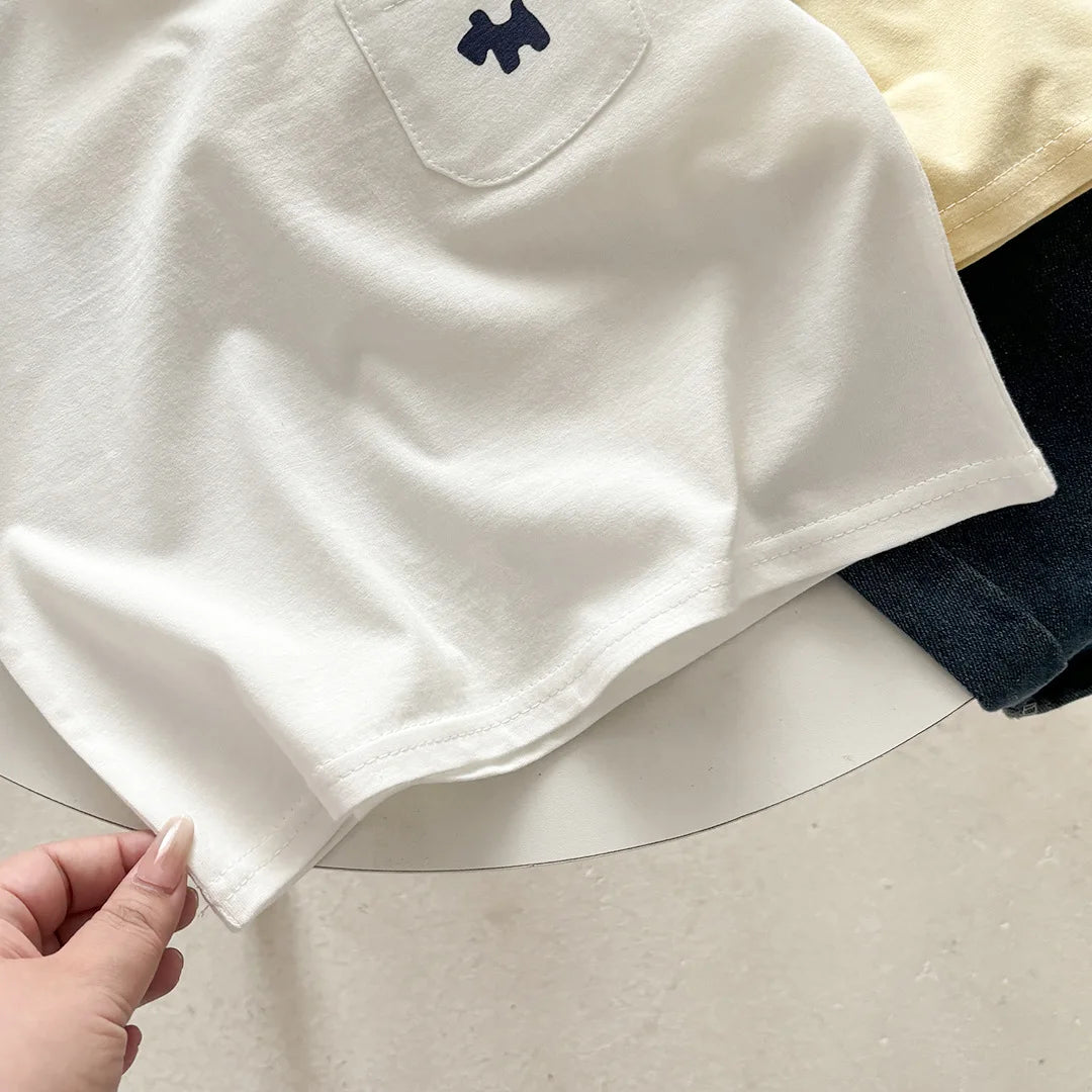 Children's Soft Cotton T-shirt Cotton Boys Summer Baby Boys and Girls New Clothing Girls Loose Casual Blouse Half-sleeved