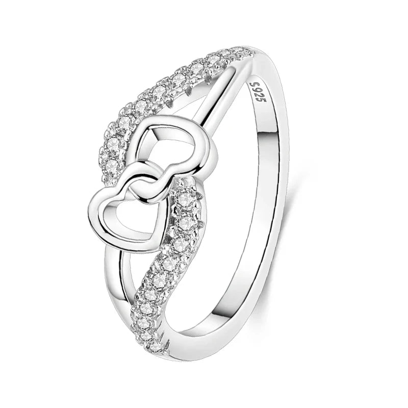 925 Silver Zircon Star Geometric Ring – Romantic Engagement Jewelry