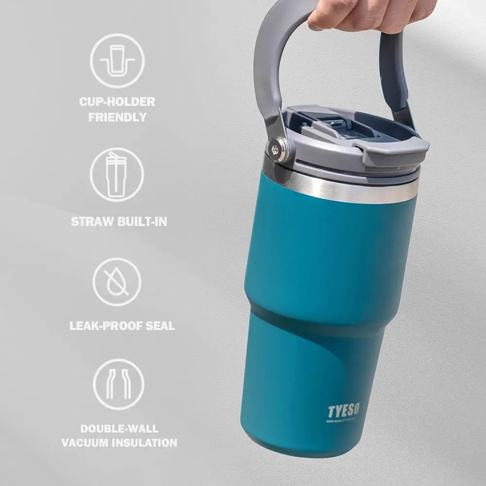 Tyeso 900ML Travel Mug Vacuum Cup Stainless Steel Coffee Cup Cold Hot Double-layer Insulated Cup Tumbler Thermo Water Bottle Car