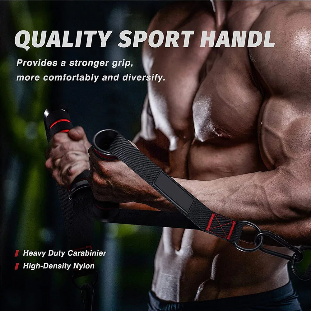 Resistance Band Handle Bar & Pulley Attachment Set – Home Gym Training Accessories
