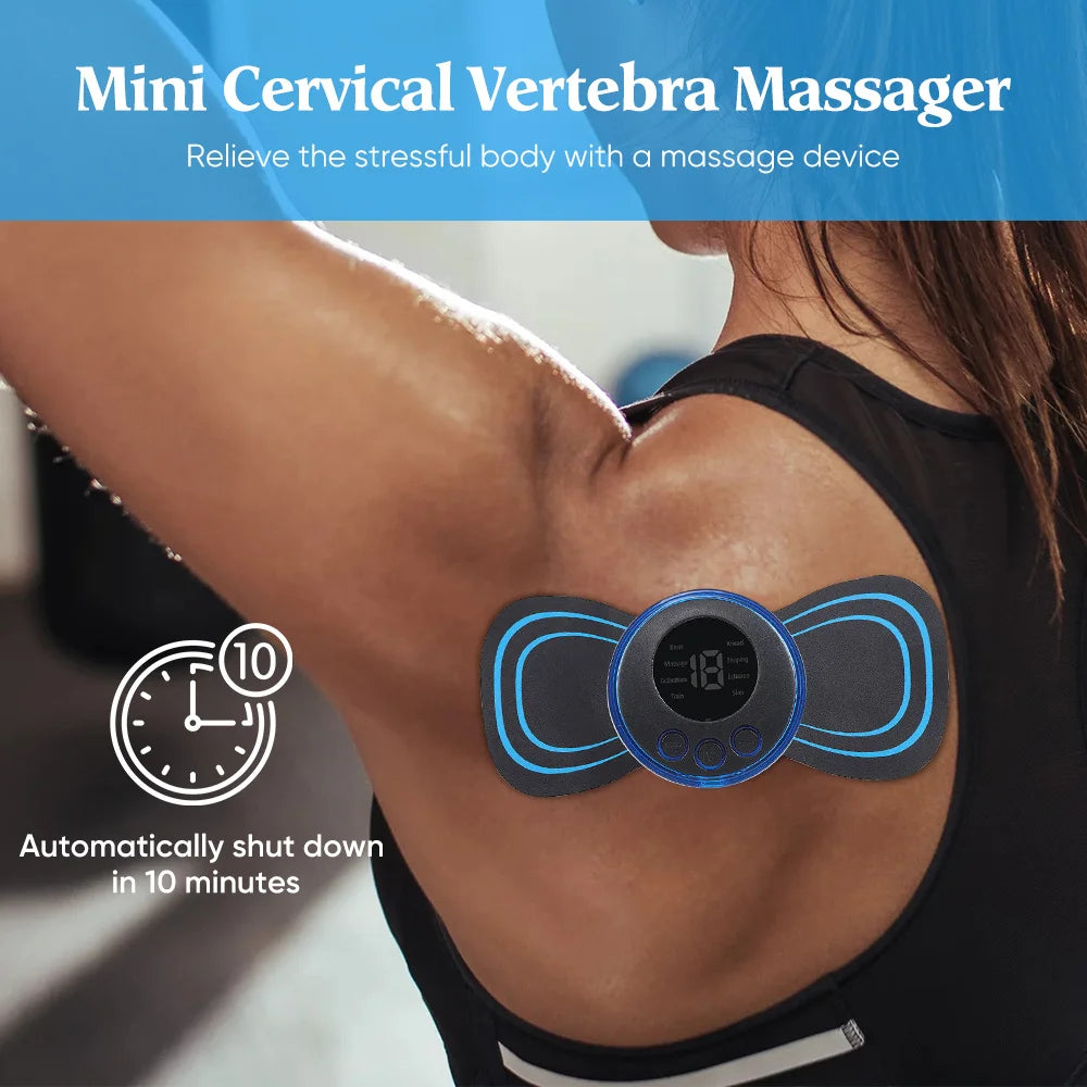 EMS Electric Neck & Back Massager Pad – Low Frequency Muscle Stimulator Patches