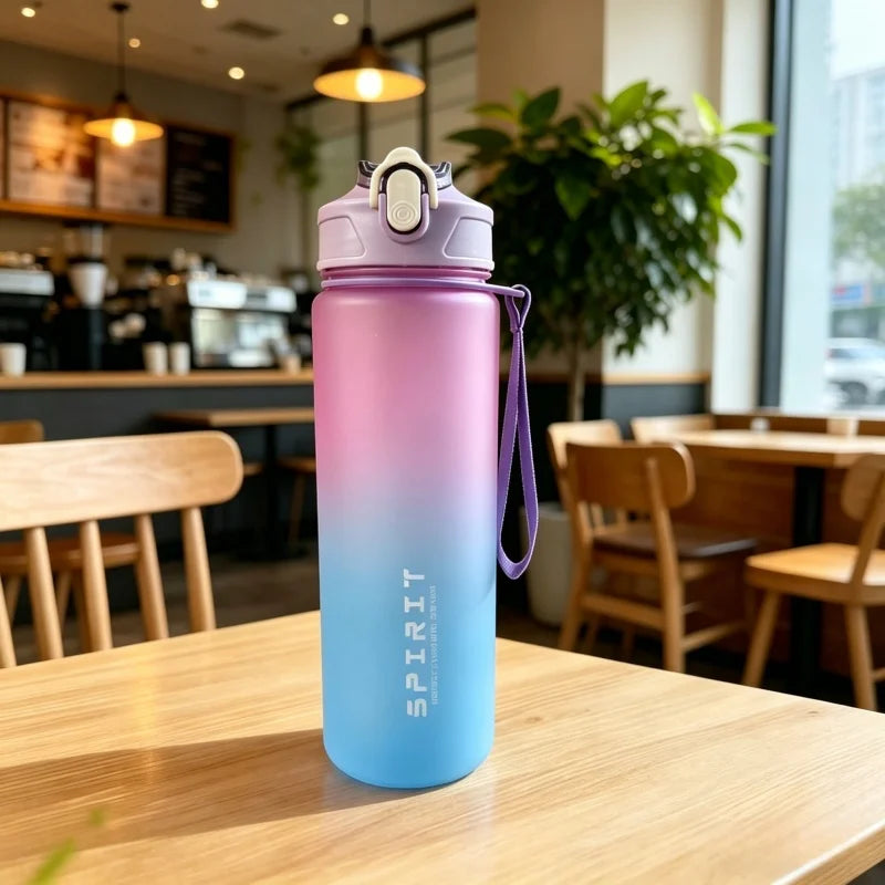 Sports Water Bottle with Time-Tracking Straw – Flip Lid, Leak-Proof, 750ml
