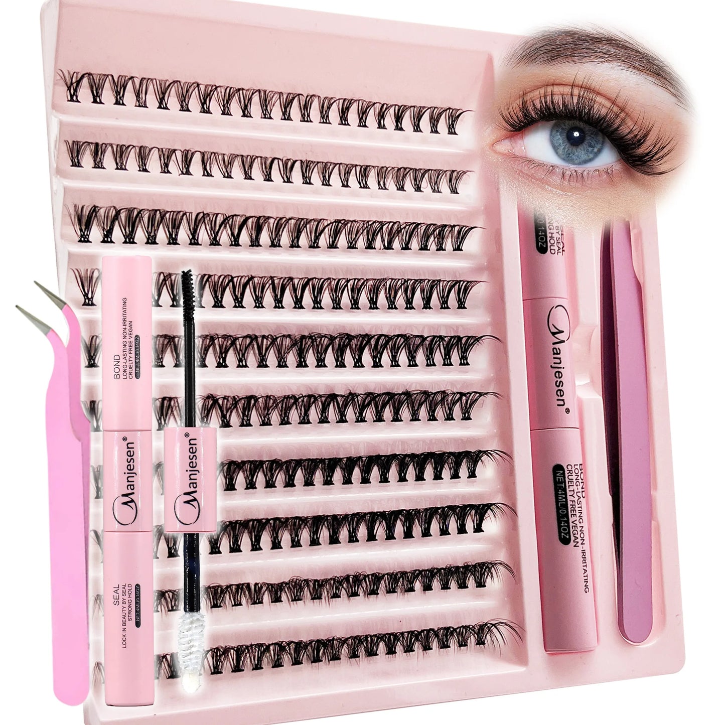 DIY Wimpers Extension Kit Wimpers 200 Stuks Clusters Wimpers Bond en Seal Make-up Tools voor Wimpers Lijmen Lijm Accessoires