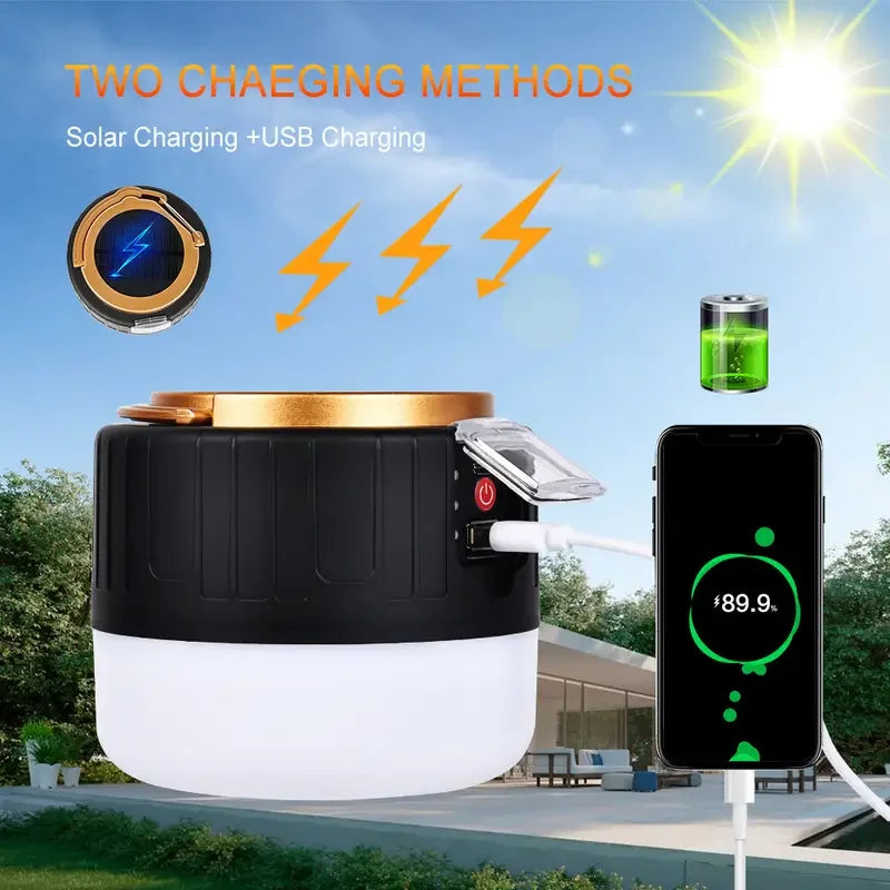 LED Camping Light USB Rechargeable Bulb High Power Outdoor Tent Lamp Portable Lantern Emergency Lighting Lights For BBQ Hiking