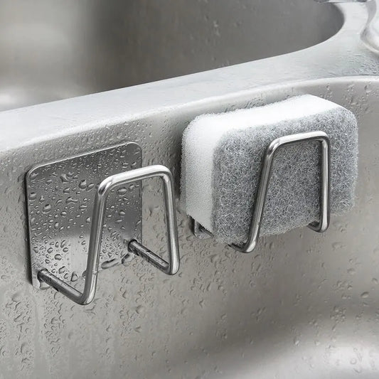 Stainless Steel Sink Sponge Rack – Self-Adhesive Inner Wall Holder